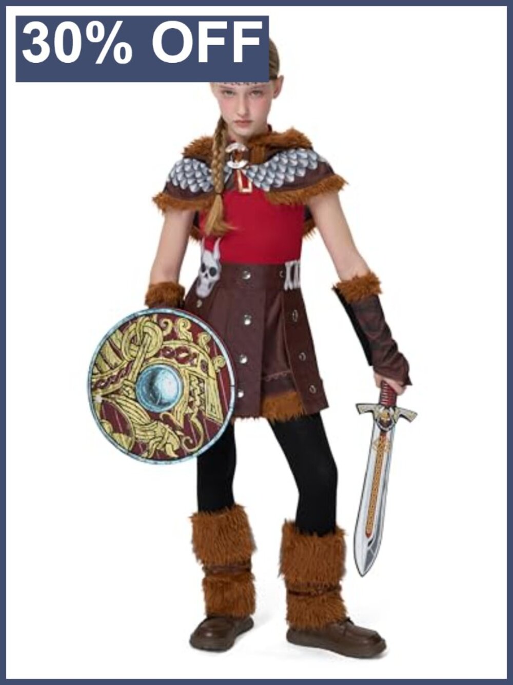 Girls Viking Dragon Trainer Costume 100% Polyester Knit Renaissance Outfit Kids